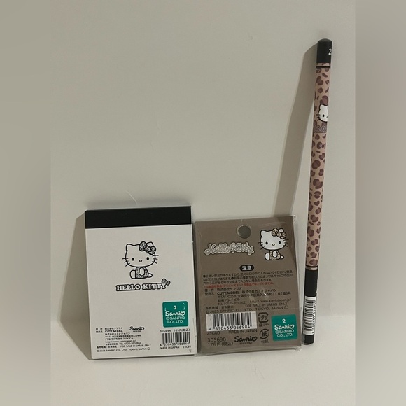 Hello Kitty Brown Leopard Mini Memo Pad, Pencil and Pencil Cap Bundle - Picture 6 of 9